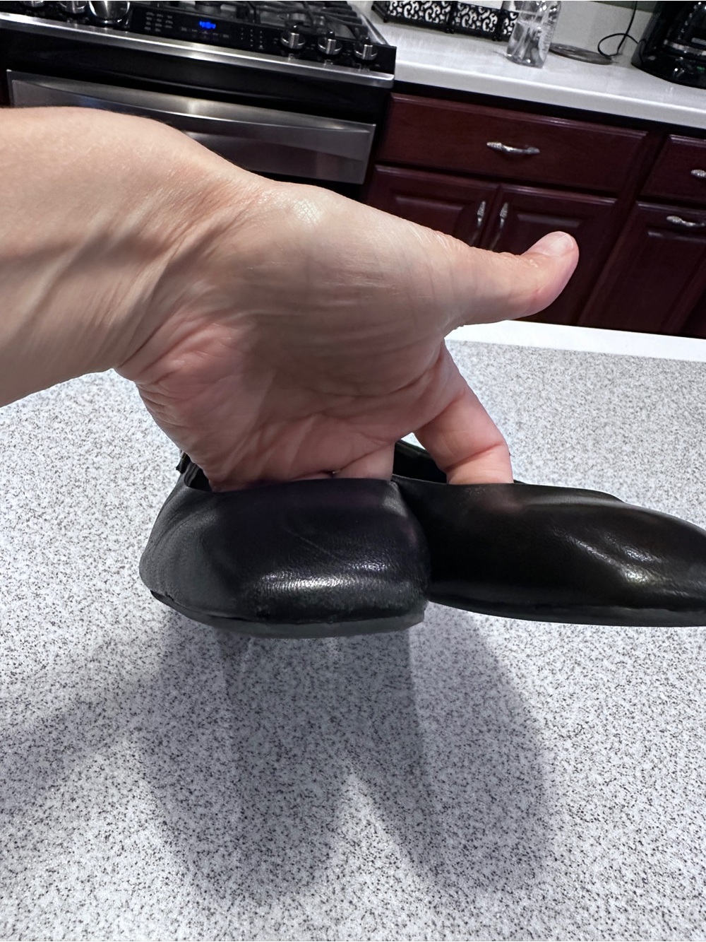 Calvin Klein 6.5M Black Leather Mary Jane Flats with Strap - great condition! - Picture 4 of 12